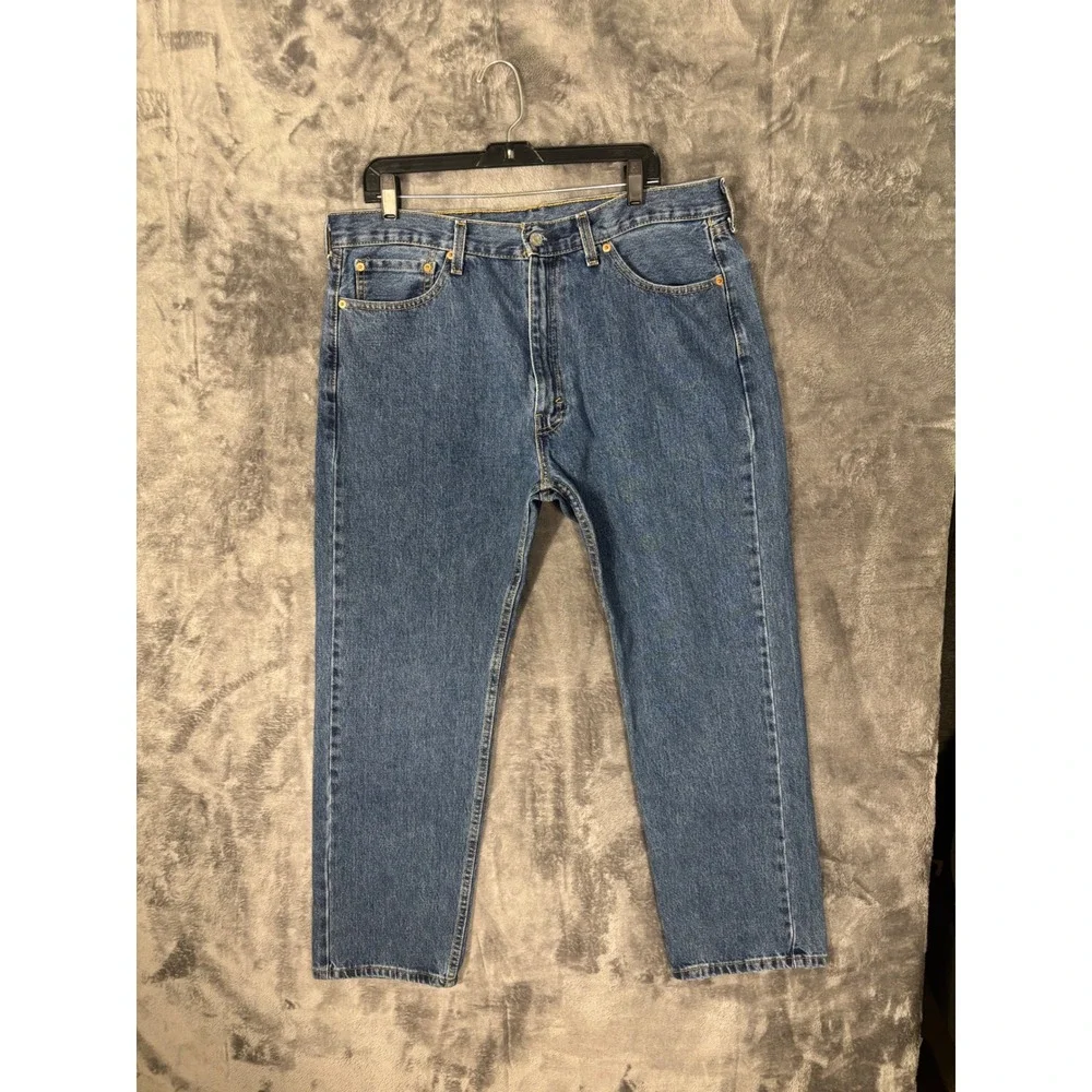 Levis 505 Regular Fit Straight Leg Mens Blue Denim Jeans 38x30 (Actual 38x28)